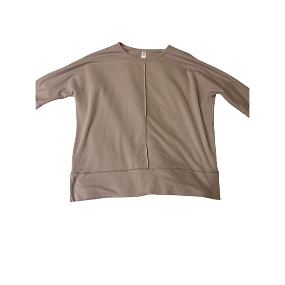 SPANX AirEssentials Taupe Oversized Sweatshirt Medium Soft Pullover Dolman - Picture 5 of 7